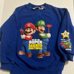 H&M ~ The Super Mario Brothers Movie ~ Mario Luigi Kids Sweatshirt ~ SIZE 5/6